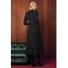 image:imageArachampCloz Womens Wool Blend Mock Neck Tie Waist Fall Winter Pleated Sweater Dress 2026Black