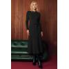 image:imageArachampCloz Womens Wool Blend Mock Neck Tie Waist Fall Winter Pleated Sweater Dress 2026Black