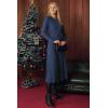 image:imageArachampCloz Womens Wool Blend Mock Neck Tie Waist Fall Winter Pleated Sweater Dress 2026Navy