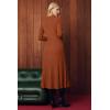 image:imageArachampCloz Womens Wool Blend Mock Neck Tie Waist Fall Winter Pleated Sweater Dress 2026Rust