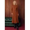 image:imageArachampCloz Womens Wool Blend Mock Neck Tie Waist Fall Winter Pleated Sweater Dress 2026Rust