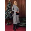 image:imageArachampCloz Womens Wool Blend Mock Neck Tie Waist Fall Winter Pleated Sweater Dress 2026Taupe