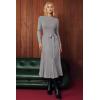 image:imageArachampCloz Womens Wool Blend Mock Neck Tie Waist Fall Winter Pleated Sweater Dress 2026Taupe