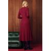 image:imageArachampCloz Womens Wool Blend Mock Neck Tie Waist Fall Winter Pleated Sweater Dress 2026Wine Red
