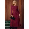 image:imageArachampCloz Womens Wool Blend Mock Neck Tie Waist Fall Winter Pleated Sweater Dress 2026Wine Red