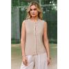 image:imageArachampCloz Womens Wool Blend Non See Through Button Down Business Casual Tank Tops 2026Apricot