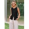 image:imageArachampCloz Womens Wool Blend Non See Through Button Down Business Casual Tank Tops 2026Black