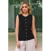 image:imageArachampCloz Womens Wool Blend Non See Through Button Down Business Casual Tank Tops 2026Black