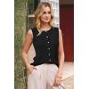 image:imageArachampCloz Womens Wool Blend Non See Through Button Down Business Casual Tank Tops 2026Black