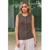 image:imageArachampCloz Womens Wool Blend Non See Through Button Down Business Casual Tank Tops 2026Coffee