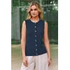 image:imageArachampCloz Womens Wool Blend Non See Through Button Down Business Casual Tank Tops 2026Dark Blue