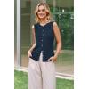 image:imageArachampCloz Womens Wool Blend Non See Through Button Down Business Casual Tank Tops 2026Dark Blue