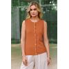 image:imageArachampCloz Womens Wool Blend Non See Through Button Down Business Casual Tank Tops 2026Dark Orange