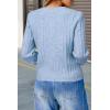 image:imageArachampCloz Womens Wool Blend Puff Sleeve Fall Cable Knit Cardigan Sweaters 2025Blue