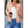 image:imageArachampCloz Womens Wool Blend Puff Sleeve Fall Cable Knit Cardigan Sweaters 2025Pink