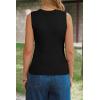 image:imageArachampCloz Womens Wool Blend Square Neck Spring Summer Basic Slim Fitted Tank Tops 2026Black