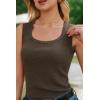 image:imageArachampCloz Womens Wool Blend Square Neck Spring Summer Basic Slim Fitted Tank Tops 2026Coffee