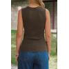 image:imageArachampCloz Womens Wool Blend Square Neck Spring Summer Basic Slim Fitted Tank Tops 2026Coffee