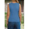 image:imageArachampCloz Womens Wool Blend Square Neck Spring Summer Basic Slim Fitted Tank Tops 2026Lake Blue