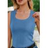 image:imageArachampCloz Womens Wool Blend Square Neck Spring Summer Basic Slim Fitted Tank Tops 2026Lake Blue