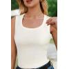 image:imageArachampCloz Womens Wool Blend Square Neck Spring Summer Basic Slim Fitted Tank Tops 2026Offwhite