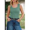 image:imageArachampCloz Womens Wool Blend Square Neck Spring Summer Basic Slim Fitted Tank Tops 2026Sage Green