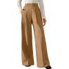 image:imageArachampCloz Womens WrinkleFree Pleated High Waisted Business Casual Wide Leg Dress Pants 2026Camel