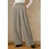 image:imageArachampCloz Womens WrinkleFree Pleated High Waisted Business Casual Wide Leg Dress Pants 2026Gray Mocha