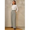 image:imageArachampCloz Womens WrinkleFree Pleated High Waisted Business Casual Wide Leg Dress Pants 2026Gray Mocha