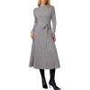 image:imageArachampCloz Womens Wool Blend Mock Neck Tie Waist Fall Winter Pleated Sweater Dress 2026Taupe