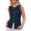 image:imageArachampCloz Womens Wool Blend Non See Through Button Down Business Casual Tank Tops 2026Dark Blue