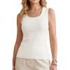 image:imageArachampCloz Womens Wool Blend Square Neck Spring Summer Basic Slim Fitted Tank Tops 2026Offwhite