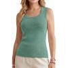 image:imageArachampCloz Womens Wool Blend Square Neck Spring Summer Basic Slim Fitted Tank Tops 2026Sage Green