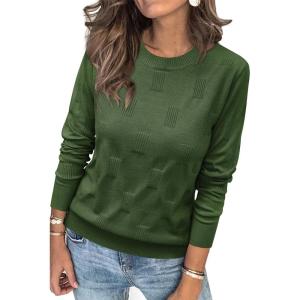 image:imageArachampCloz Womens Soft Knit Sweater Fall Dressy Casual Pullover TopsAarmy Green