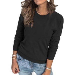 image:imageArachampCloz Womens Soft Knit Sweater Fall Dressy Casual Pullover TopsAblack