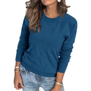 image:imageArachampCloz Womens Soft Knit Sweater Fall Dressy Casual Pullover TopsAblue