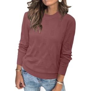 image:imageArachampCloz Womens Soft Knit Sweater Fall Dressy Casual Pullover TopsAdusty Red