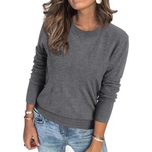 image:imageArachampCloz Womens Soft Knit Sweater Fall Dressy Casual Pullover TopsAgray