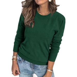 image:imageArachampCloz Womens Soft Knit Sweater Fall Dressy Casual Pullover TopsAgreen