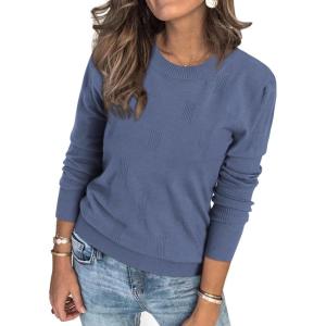 image:imageArachampCloz Womens Soft Knit Sweater Fall Dressy Casual Pullover TopsAgrey Blue