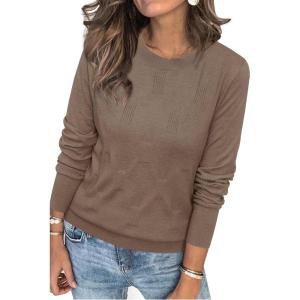 image:imageArachampCloz Womens Soft Knit Sweater Fall Dressy Casual Pullover TopsAheather Coffee