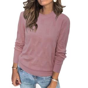 image:imageArachampCloz Womens Soft Knit Sweater Fall Dressy Casual Pullover TopsApink