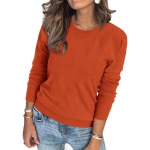 image:imageArachampCloz Womens Soft Knit Sweater Fall Dressy Casual Pullover TopsArust