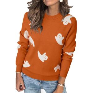 image:imageArachampCloz Womens Soft Knit Sweater Fall Dressy Casual Pullover TopsHalloween01