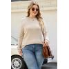 image:imageArachampCloz Womens Plus Size Wool Blend Sweater Fall Long Sleeve Tops 2025Apricot