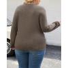 image:imageArachampCloz Womens Plus Size Wool Blend Sweater Fall Long Sleeve Tops 2025Coffee
