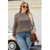 image:imageArachampCloz Womens Plus Size Wool Blend Sweater Fall Long Sleeve Tops 2025Coffee