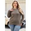 image:imageArachampCloz Womens Plus Size Wool Blend Sweater Fall Long Sleeve Tops 2025Coffee