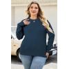 image:imageArachampCloz Womens Plus Size Wool Blend Sweater Fall Long Sleeve Tops 2025Dark Blue