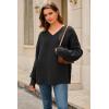 image:imageArachampCloz Womens Wool Blend Oversized V Neck Casual Sweaters 2025Black